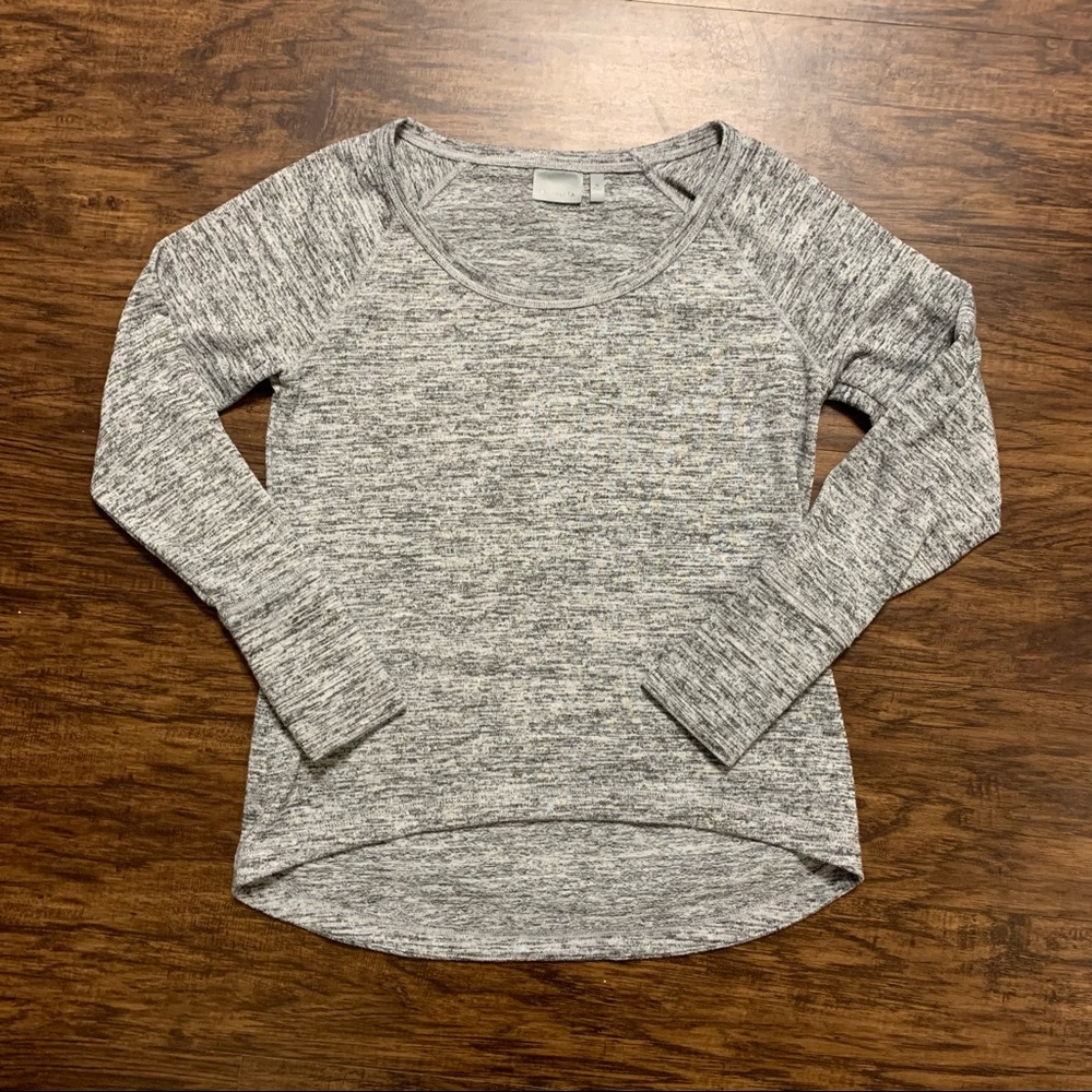 Athleta Ain't No Sweatin it Heathered Marbled Sharkbite Top